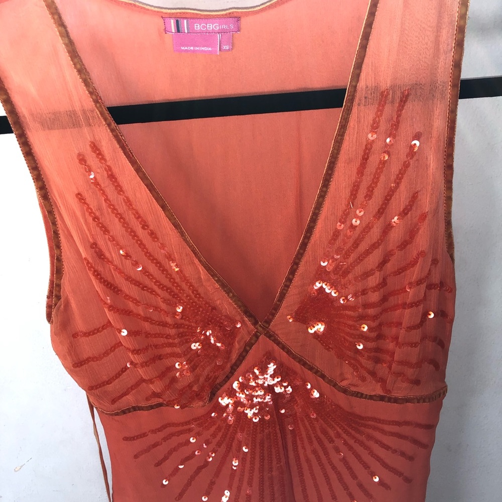 BCBGirls sequence detail orange blouse